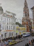 Улица Баумана. Т. А. Зуева. Цветной восковой карандаш 1976г.